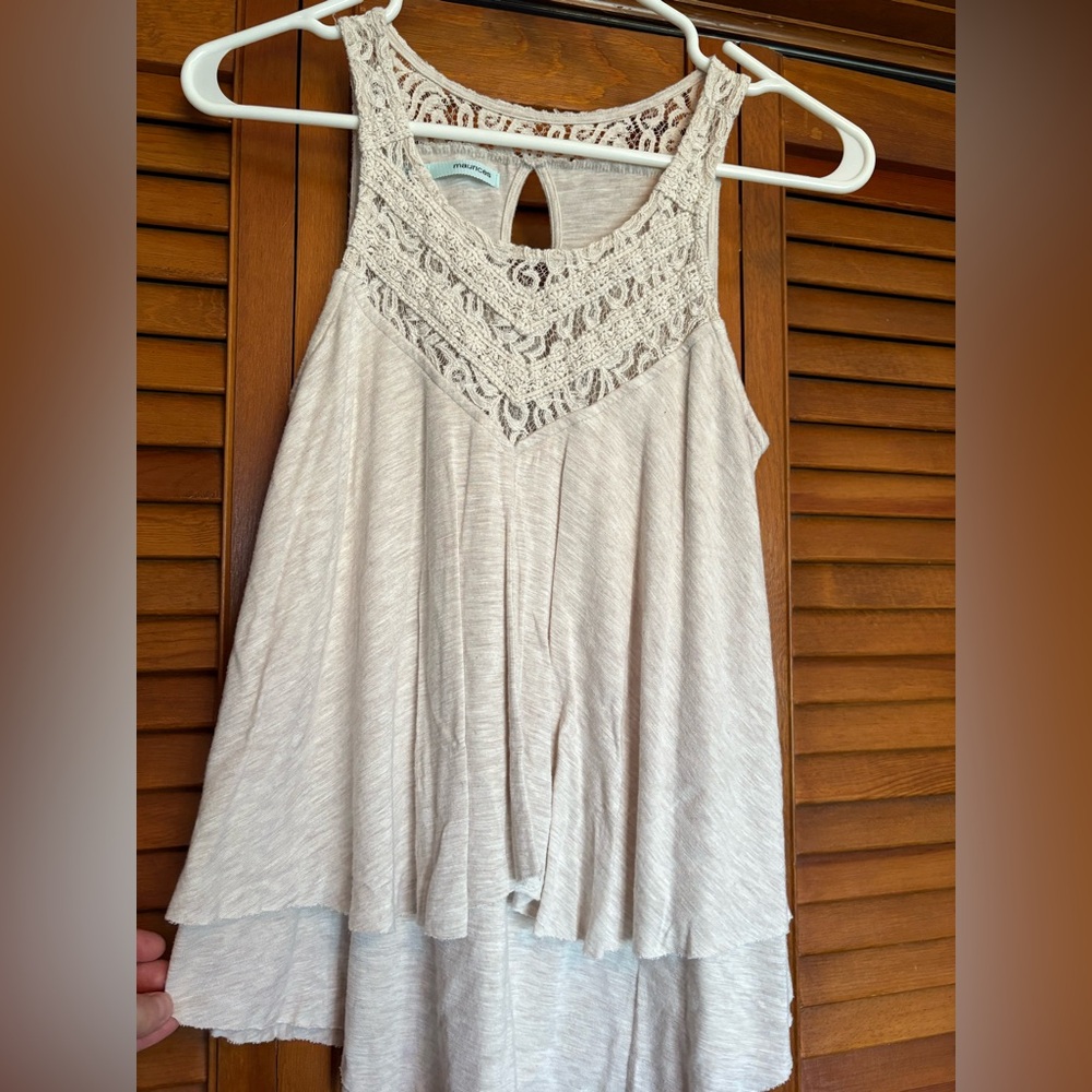 Maurices Cream Lace Tank Top
